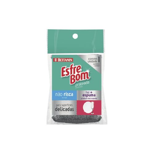 Esponja Prateada para Superficies Delicadas Verde/Plata Bettanin