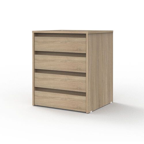 Cajonera 59,2x50x44,8 Cm Roble Bardolino 4 Cajones Dielfe