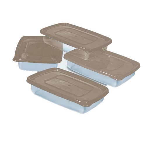Set X 4 Hermeticos Rectangular 1200 Ml Sao Bernardo