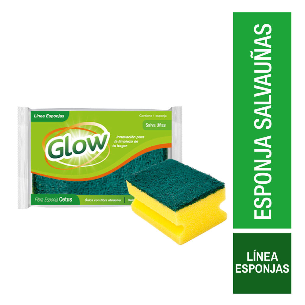 Esponja Salvauñas Fibra Abrasiva Amarillo/Verde 8x4,5 Cm Glow