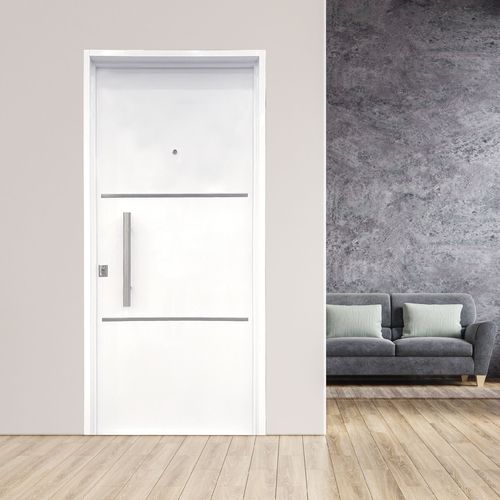 Puerta 80x200 Cm Chapa Blanco Apertura Derecha Apli-Barr+Pintura Final Barmetal