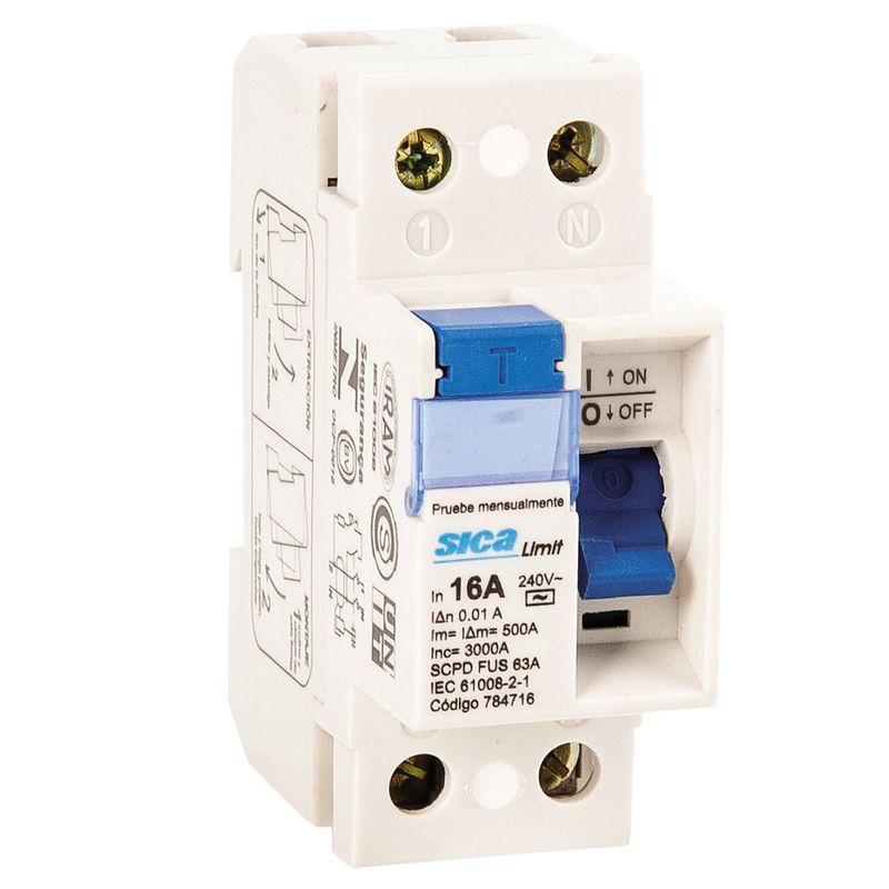 Mini interruptor DIN diferencial + magnetotérmico 10mA