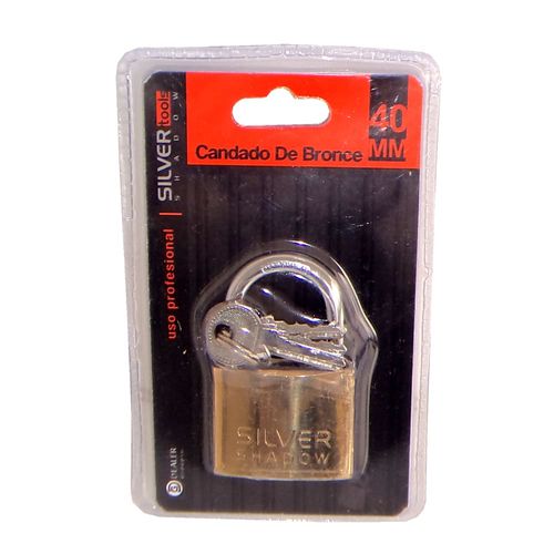 Candado Bronce 40 Mm Dorado Silver Shadow