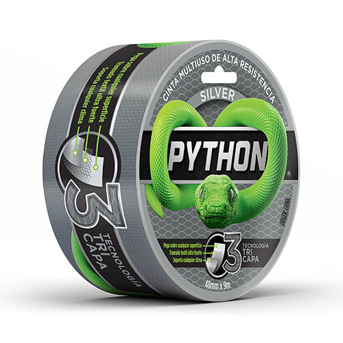 Cinta Tela Multiuso 48 Mm x 9 Mts Gris Python