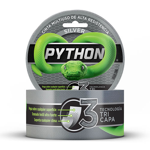 Cinta Tela Multiuso 48 Mm x 9 Mts Gris Python
