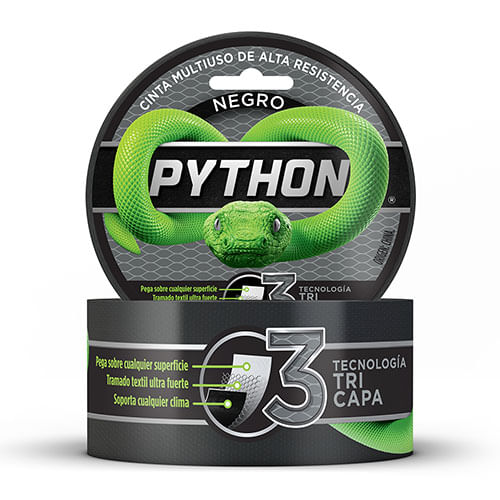 Cinta Multiuso Alta Resistencia 48mm x 9M Negro Python