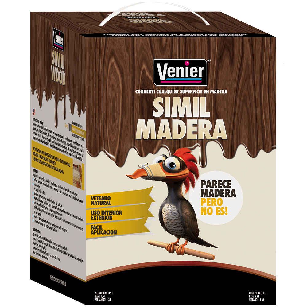 Revestimiento Roble Oscuro Simil Madera 3,9 Lts Venier