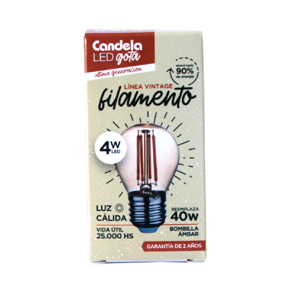 Led Filamento Cálida E27 4 W Vintage Candela