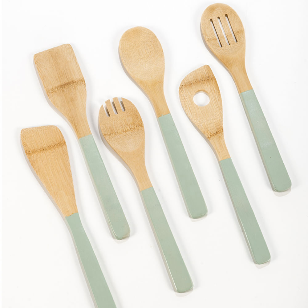 Comprar Set de 6 Utensilios de Cocina de Madera Bambú