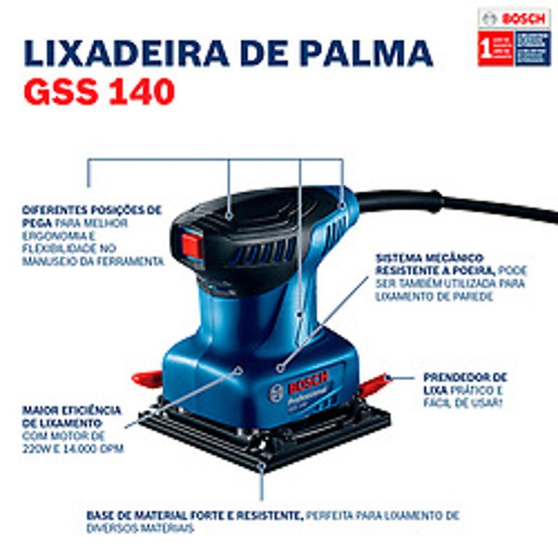 Lijadora Orbital GSS 140-1 A 220v Bosch