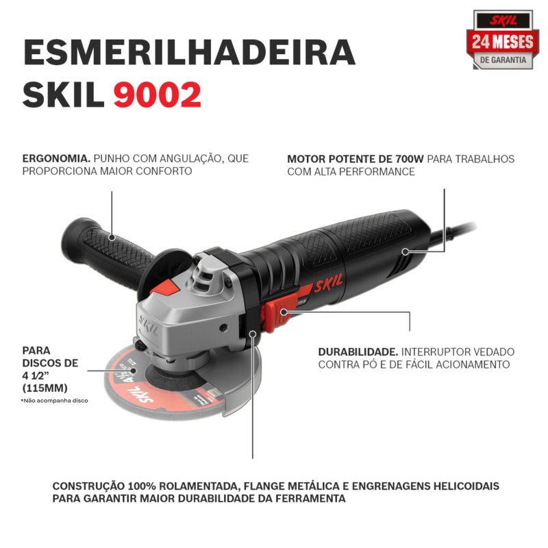 Amoladora angular de 4 1/2 Skil 9002 700W 220V