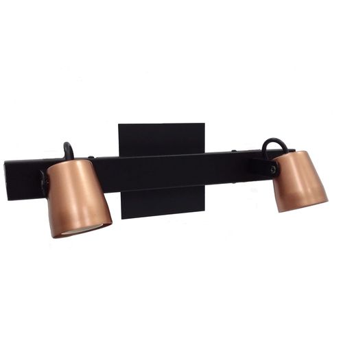 Spot Munich 2 Luces E27 Negro Cobre San Justo