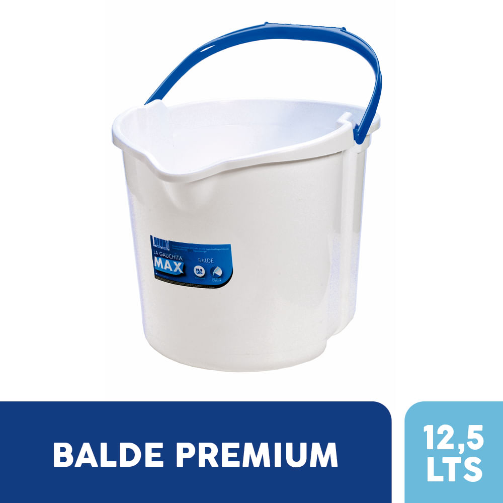 Balde 12,5 Lts Plástico Blanco La Gauchita