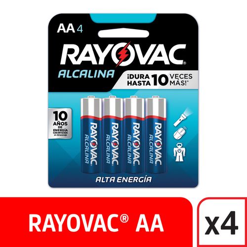Pila Alcalina AA 4 Un Rayovac