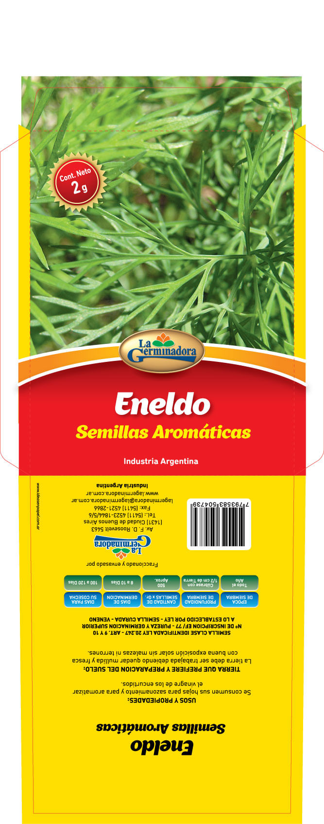 Semillas Eneldo 2 Grs La Germinadora