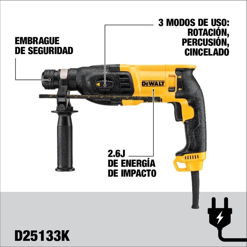 Martillo ligero Dewalt D25133K SDS-PLUS 800W