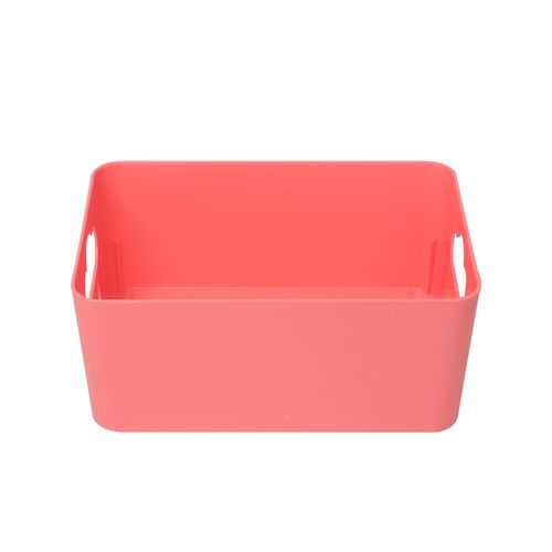 Canasto Organizador 26x18x11 Cm Plástico Rosa Cotidiana