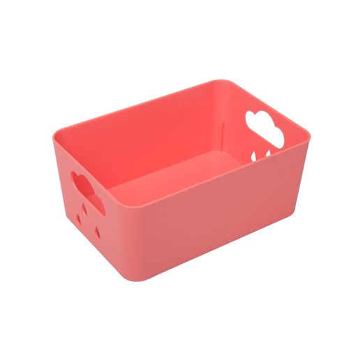Canasto Organizador 26x18x11 Cm Plástico Rosa Cotidiana