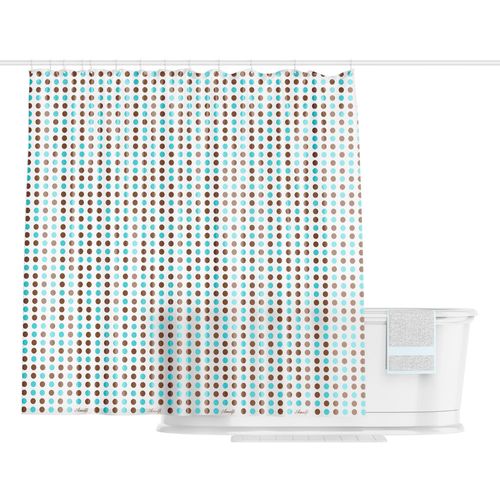 Cortina de Baño Polietileno Gris/Negro/Blanco 180x180 Cm Extra Gruesa Amalfi