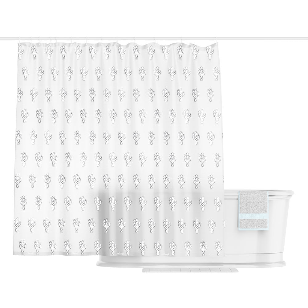 Cortina de Baño Polietileno Blanco 180x180 Cm Amalfi