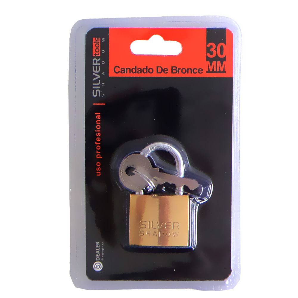 Candado Bronce 30 Mm Dorado Silver Shadow