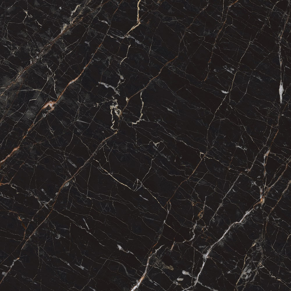 Cerámico para Piso 61.5X61.5 Cm Negro Brillante Símil Mármol Cañuelas