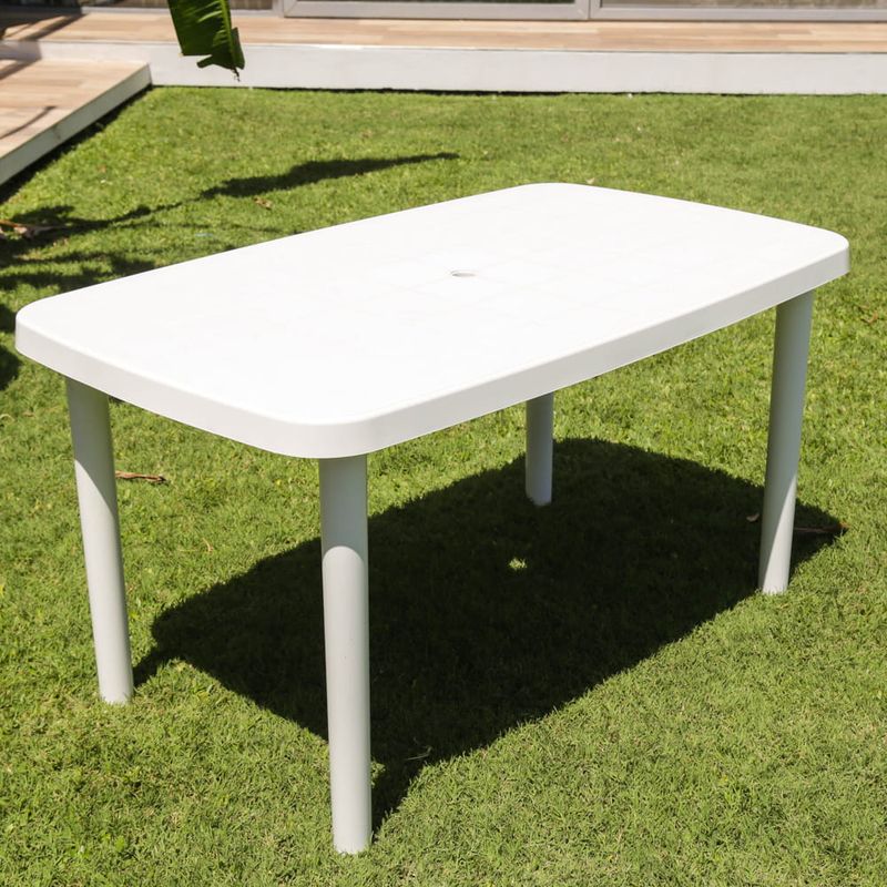 Mesa Plástica De Jardín Voss 2000 Margarita 135 Cm Blanca - Genesio Hogar