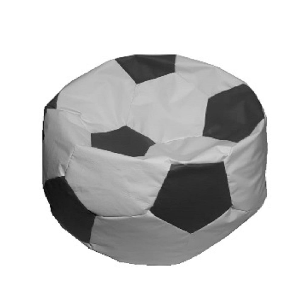 Puff Fútbol 60x60 Cm Negro/Blanco Cuerina Anubis