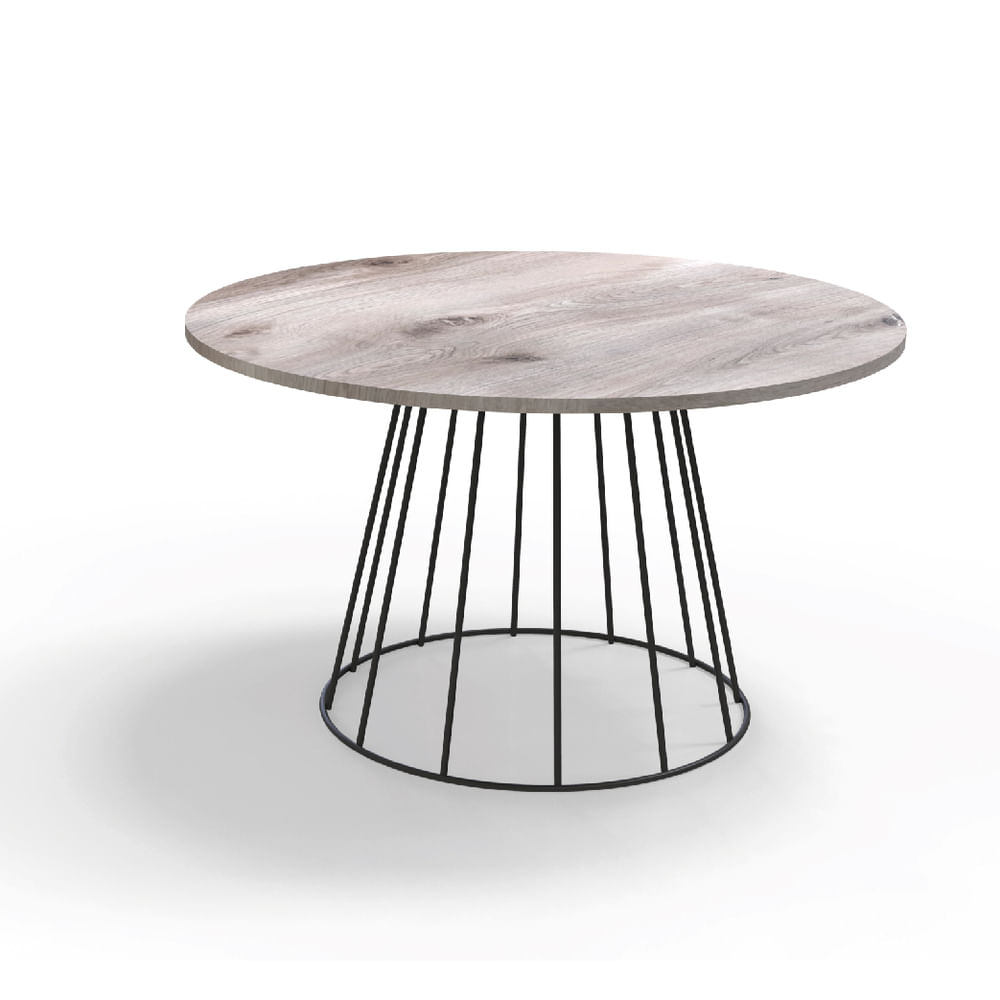 Mesa Ratona Circular 80x80x58 Cm Melamina Marrón Mate Rodaber