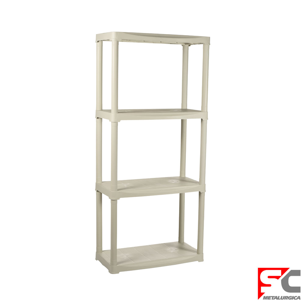 Estantería 133x60x30 Cm Polipropileno Marfil Sc Metalúrgica