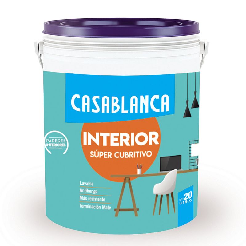 Pintura Latex Casablanca Pro Interior Exterior Blanco X 20lt