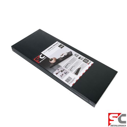 Estante Flotante 80x25 Cm Melamina Negro SC Metalúrgica