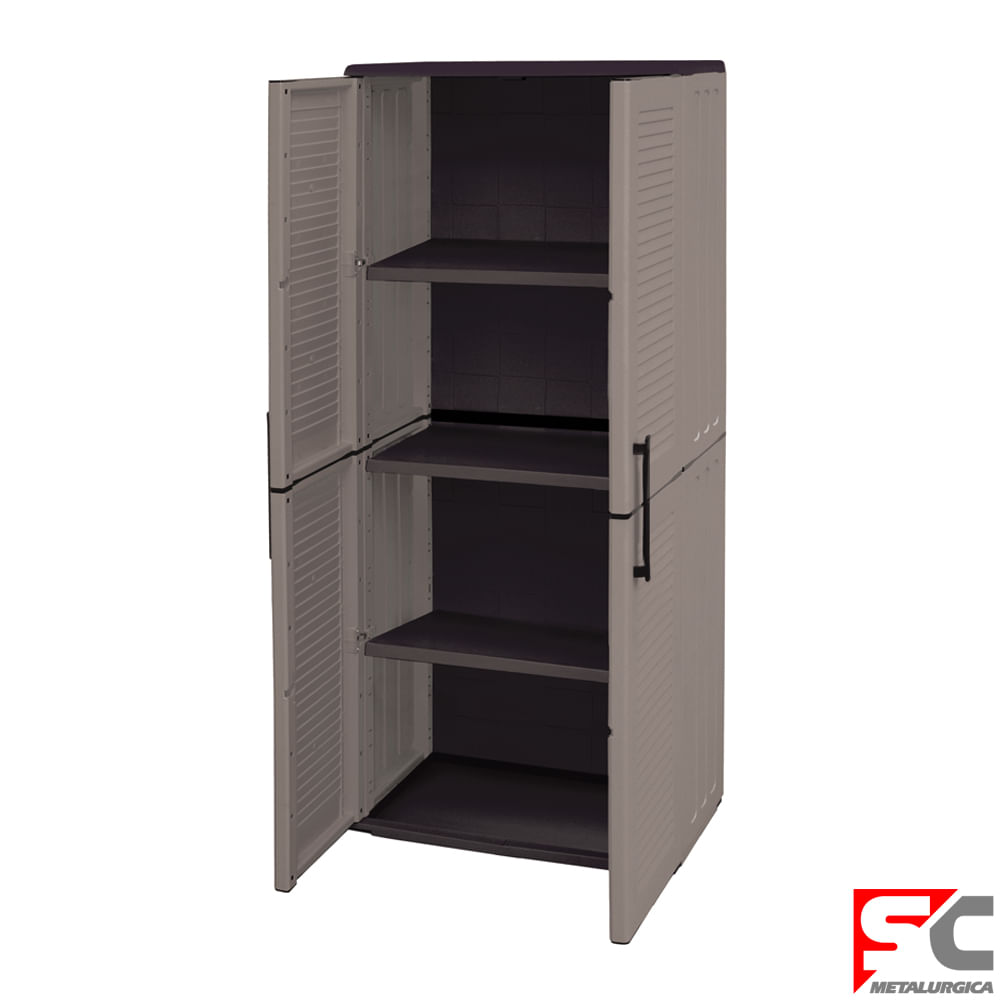 Gabinete 68x37x163 Cm Polipropileno Gris Sc Metalúrgica