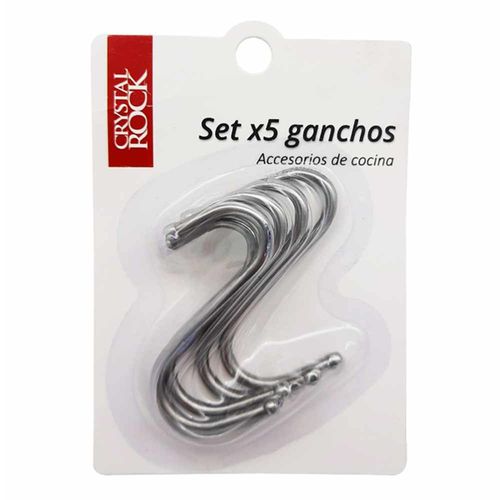 Ganchos Cortina X5 Plateado Crystal Rock
