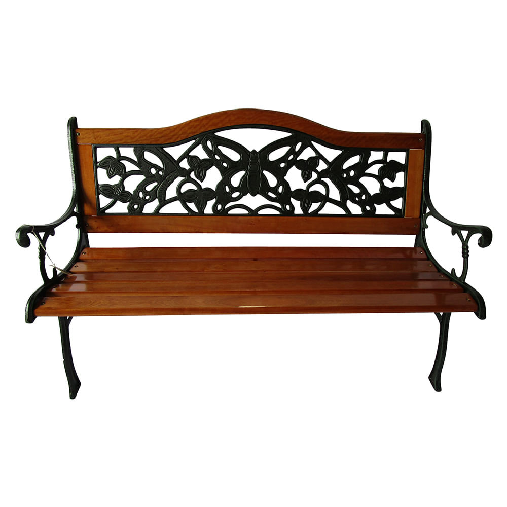 Banco Hierro y Madera 2 Cuerpos Outzen Mariposas