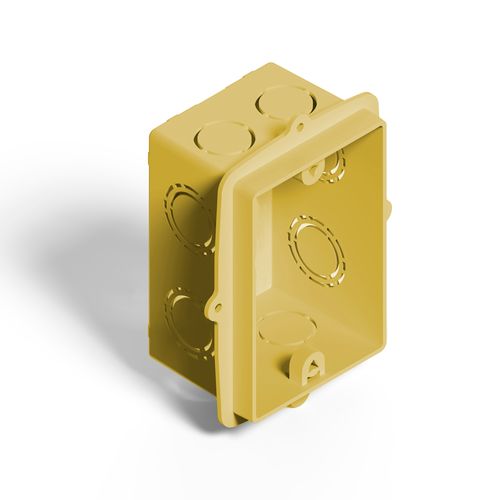 Caja de Embutir Rectangular PVC 10x7x6 Cm Amarilla Genrod