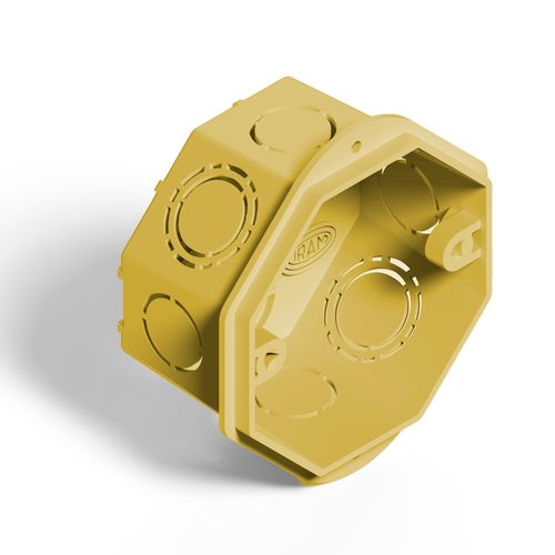 Caja de Embutir Octogonal Plástica 10x11x47 Mm Amarilla Genrod