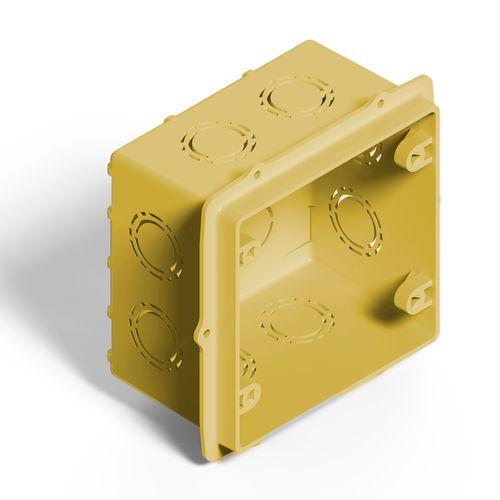 Caja de Embutir Cuadrada Plástica 13x12x7 Cm Amarilla 02223Pa-1 Genrod