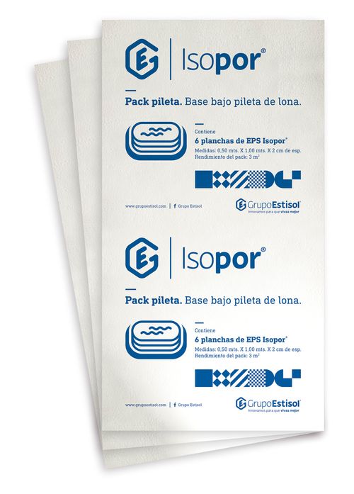 Placa EPS Bajo Pileta 2 Cm 50x100 Cm x 6 Un Isopor