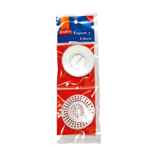 Tapón y Filtro para Pileta Plástico Blanco Detalles