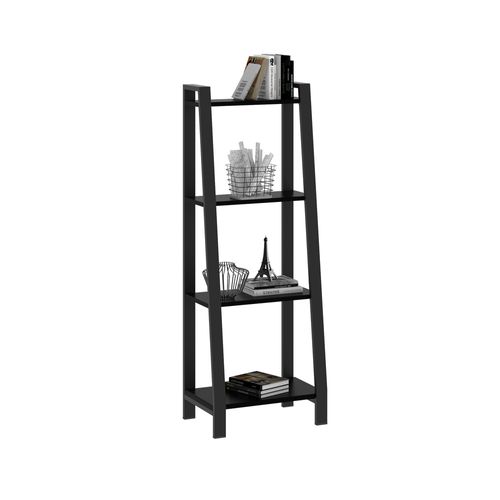 Biblioteca 4 Estantes 51X35X140 Cm Melamina Negro Industrial EEA14 Dielfe