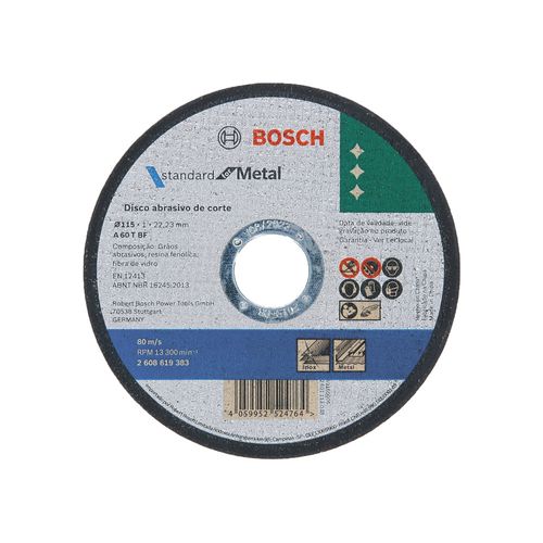 Disco de Corte para Metal 115x10 Mm Standard Bosch