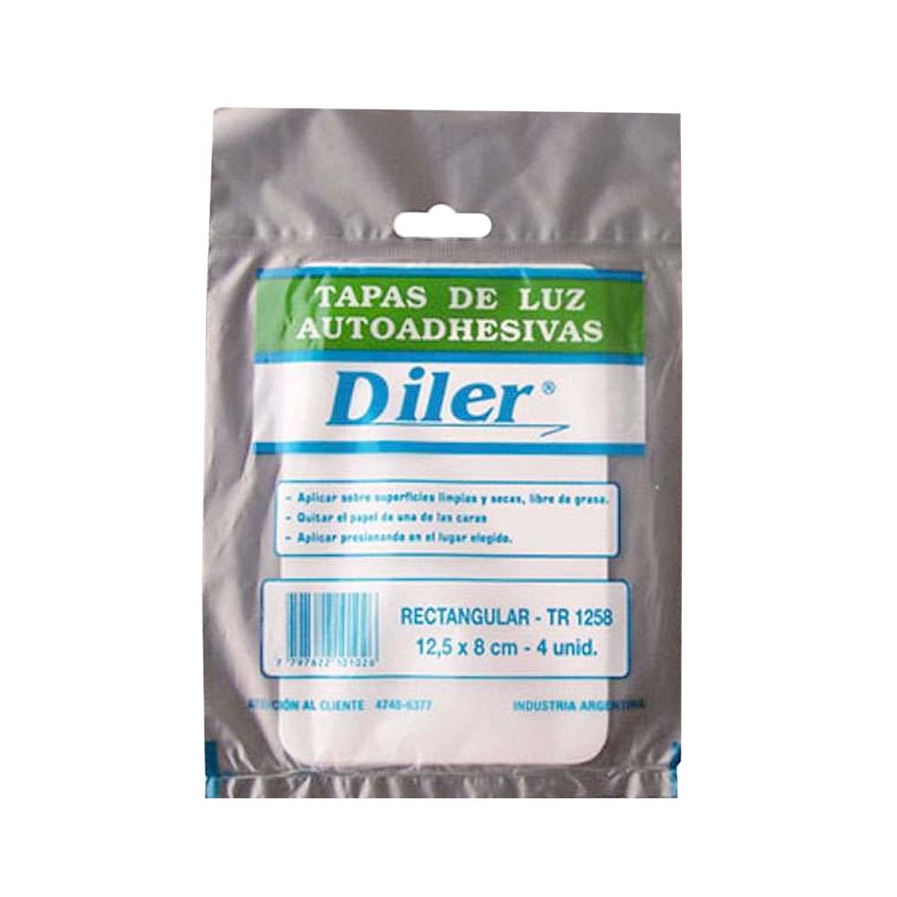Tapa Luz Autoadhesiva Rectangular 12,5 x 8 Cm x 4 Un Diler