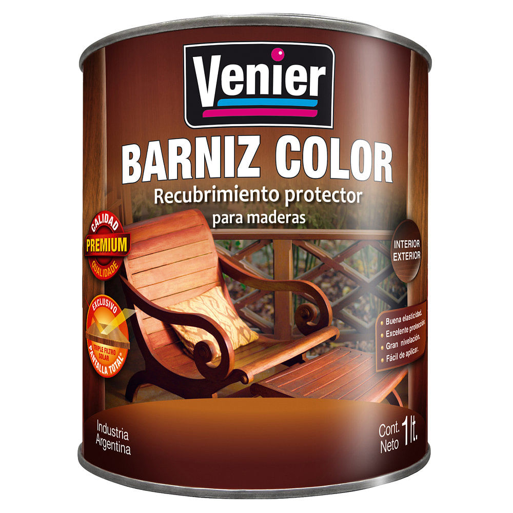 Barniz Color Cedro Brillante 1 Lt Interior/Exterior Venier