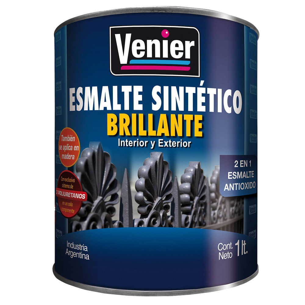 Esmalte Sintético Marrón Brillante 1 Lt Interior/Exterior Venier