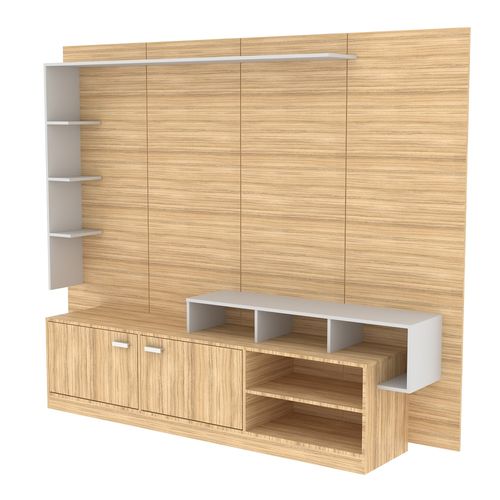 Centro de Entretenimiento 229x41x188 Cm Melamina Beige/Blanco M02300 Fiplasto
