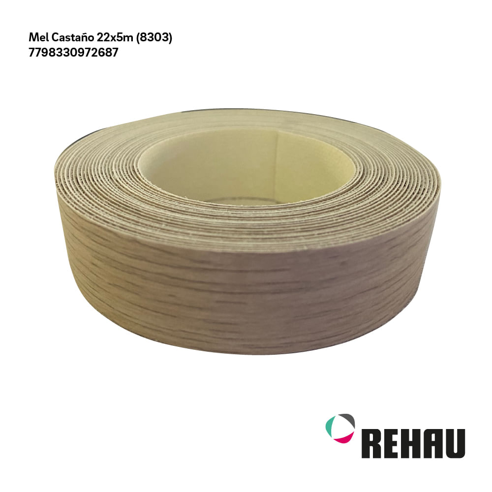 Tapacanto Melamina Castaño 22 Mm X 5 Mts Rehau