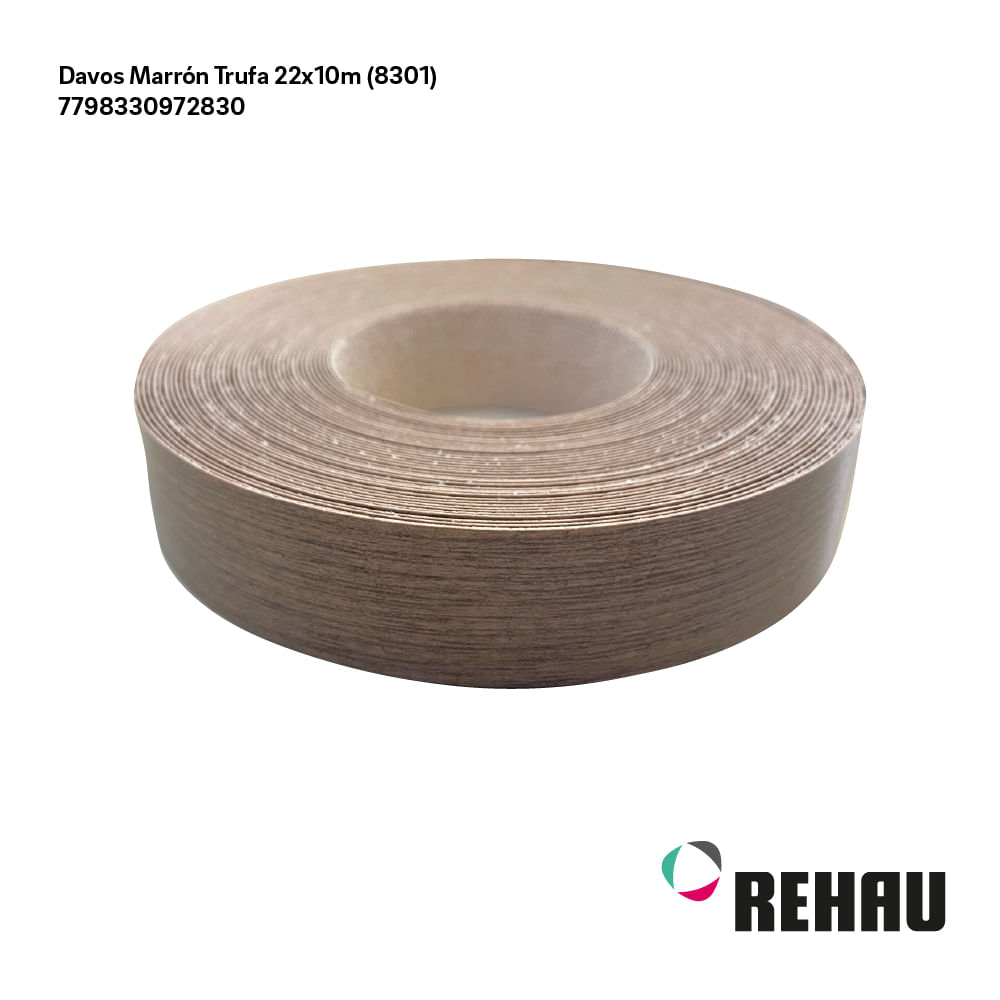 Tapacanto Melamina Marrón Trufa 22x10 Mts Rehau