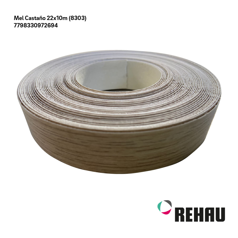 Tapacanto Melamina Castaño 22 Mm X 10 Mts Rehau