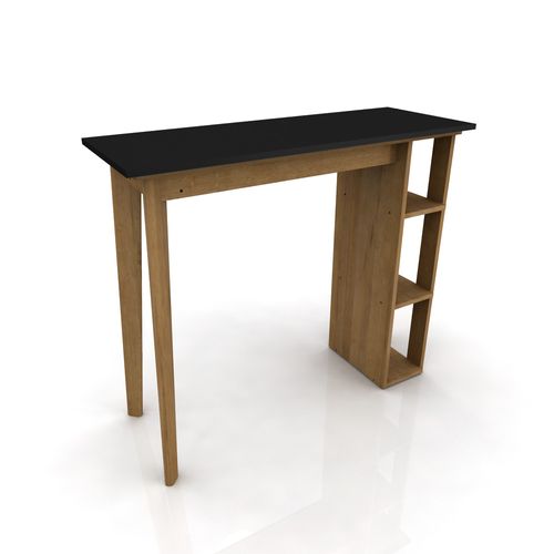 Barra Desayunadora 120X45X100 Negro/Roble Miel Muebles Gacela